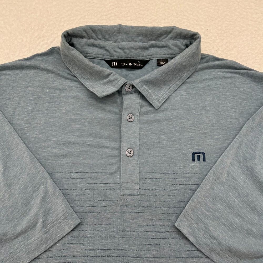 Travis Mathew Shirt Mens Large Blue Golf Polo Performance Stretch